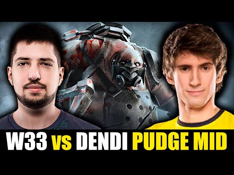 How W33 plays against DENDI PUDGE MID - Meeting of Legends