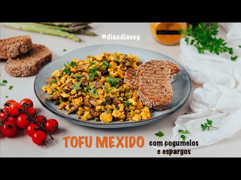 Tofu mexido com cogumelos e espargos // Green Delights