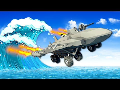 Tsunami Survival in FLYING SUBMARINE! (Stormworks)