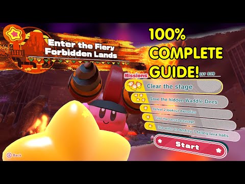 Kirby And The Forgotten Land | Enter the Fiery Forbidden Lands 100% Guide! | No Commentary!