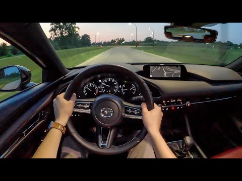 2023 Mazda 3 Hatchback Carbon Edition AWD - POV Night Drive (Binaural Audio)