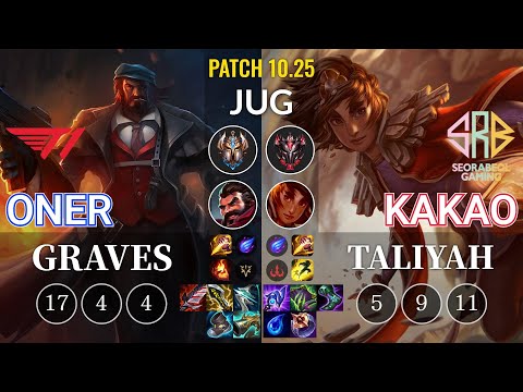 T1 Oner Graves vs SRB KaKAO Taliyah Jungle - KR Patch 10.25