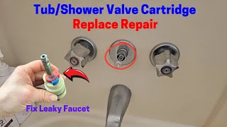How To Replace Repair 3 Handle Tub/Shower Valve Cartridge | Fix Leaky Faucet |