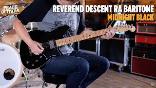 Video thumbnail for No Talking...Just Tones | Reverend Descent RA - Midnight Black Baritone by Peach Guitars