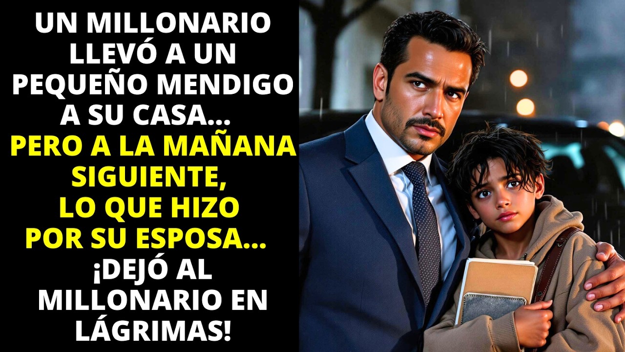 MILLONARIO ACOGE A UN MENDIGO Y LLORA AL VER LO QUE HIZO POR SU ESPOSA A LA MAÑANA SIGUIENTE.