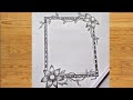 Beautiful Zenspiration zentangle design photo frame border Floral flowers drawing