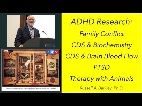 ADHD Research: Family Conflict, CDS & Biochemistry, CDS & Brain Blood Flow, PTSD, Therapy & Animals