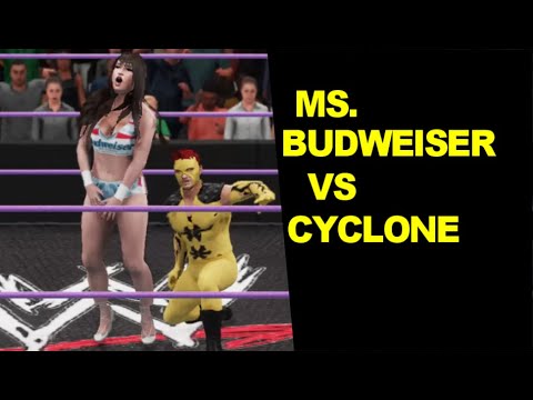 WWE 2K18 Ms. Budweiser vs Cyclone - Extreme Mixed Match