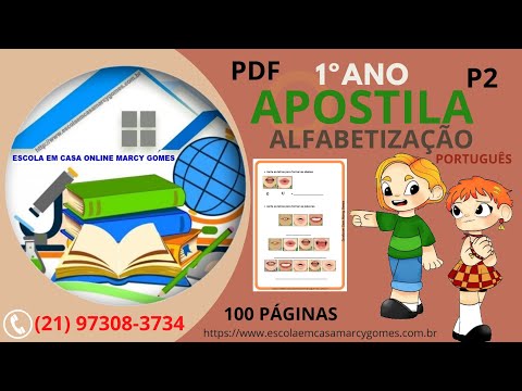 APOSTILA 👉👉 ALFABETIZAÇÃO - 1º ano 👉👉 PORTUGUÊS PARTE 2 PDF 100PG (VERSÃO COM FIGURAS PARA COLORIR)
