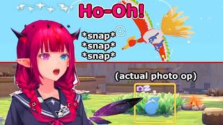 IRyS ignores photo op, take pictures of Ho-Oh instead (Pokopia)  [Hololive/clip]