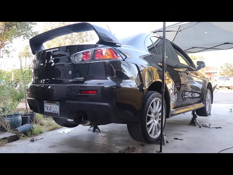 Installing my tomei exhaust, tomei test pipe, & ETS intake on my Evo X