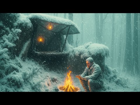 Surviving a Snowstorm Blizzard Alone in the FREEZING COLD Wilderness (−12°C Night Adventure)