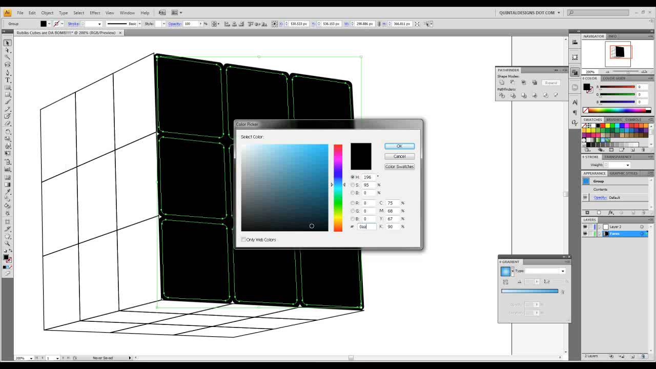 Create a Stylized, Vector Rubik's Cube - Part 1