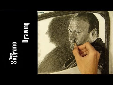 Tony Soprano Charcoal Drawing
