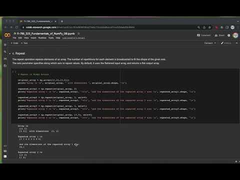 11-785 Spring 2023 Recitation 0B: Fundamentals of NumPy (Part 7/8)