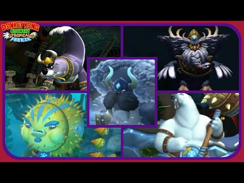 Donkey Kong Country Tropical Freeze: All Boss Encounters: Hard Mode - No Damage!!