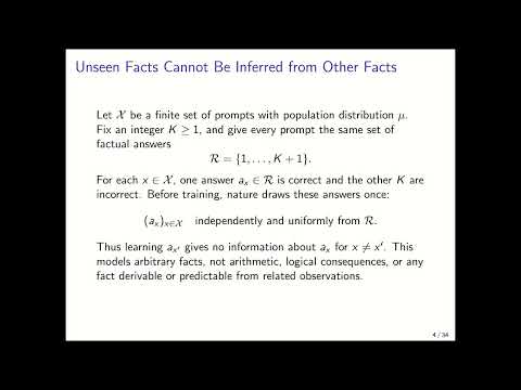 Mathematical Foundations of AI Alignment, Lecture 13 (Hallucination and Calibration)