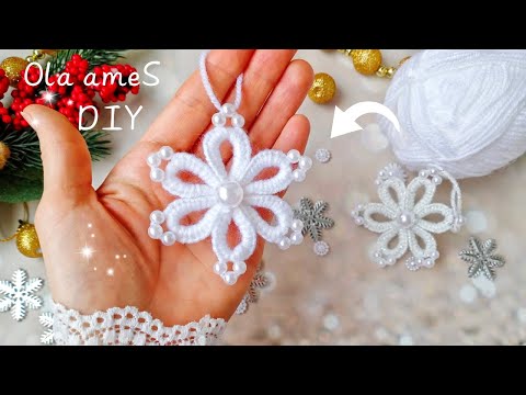🌟🎄 I'll Decorate the Christmas Tree and Give Them to My Friends - DIY Yarn Snowflakes - Easy DIY
