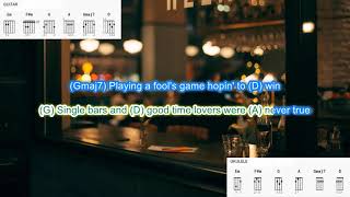 Lookin&#39; for Love (no capo) by Johnny Lee play along with scrolling guitar chords and lyrics