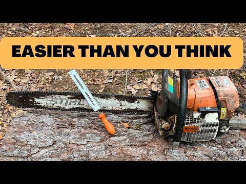 How to Sharpen a Chainsaw Chain Easily with a File and Guide