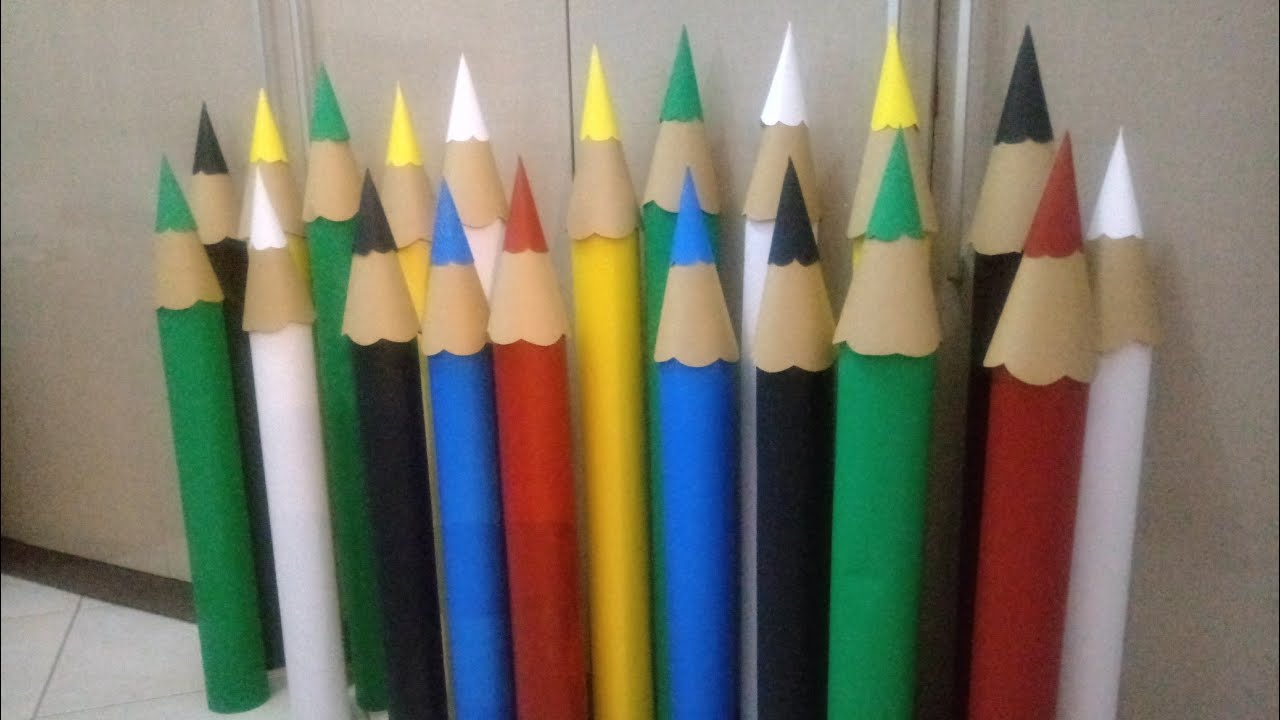 Lápis gigante para decoração, festa, igreja e escola, feito de papel