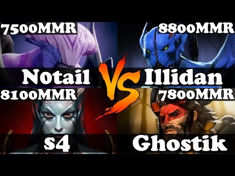 Dota 2 - N0tail And s4 VS Illidan And Ghostik - Ranked Match Gameplay
