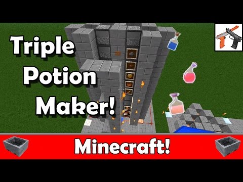 Compulsion84 - Minecraft: How to Build Triple Potion Maker, Brewing Stand.  1.5.2 Redstone: Semi Automated Potions!