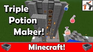 Minecraft: How to Build Triple Potion Maker, Brewing Stand.  1.5.2 Redstone: Semi Automated Potions!