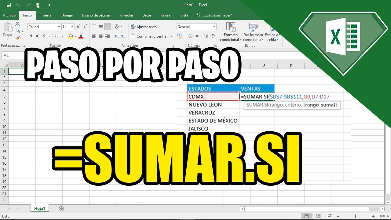 DONDE SE USA SUMAR SI FUNCION DE SUMA POR GRUPO DE DATOS EN EXCEL