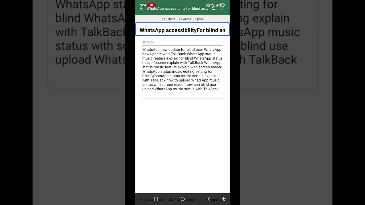 WhatsApp status music part customisation very accessible for blind music status trick on WhatsApp 