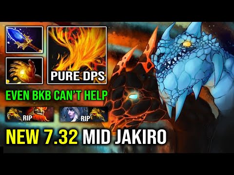 NEW 7.32 OP MID JAKIRO 100% Pure Macropyre DPS Even BKB Can't Help with Aghanim Midas Dota 2