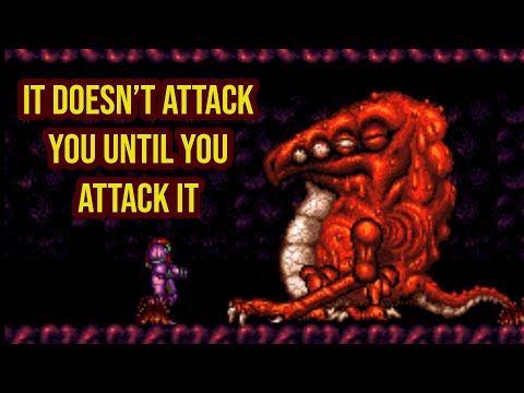 Super Metroid - Crocomire doesn't attack you until you attack it