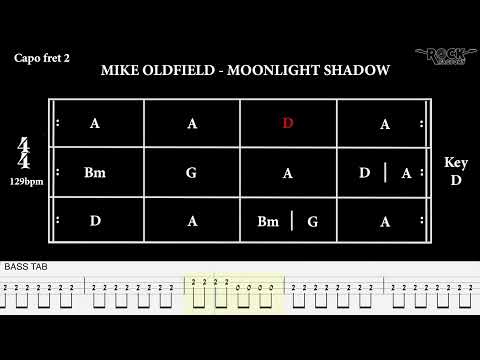 MIKE OLDFIELD - Moonlight Shadow [CHORD PROGRESSION + BASS TAB]