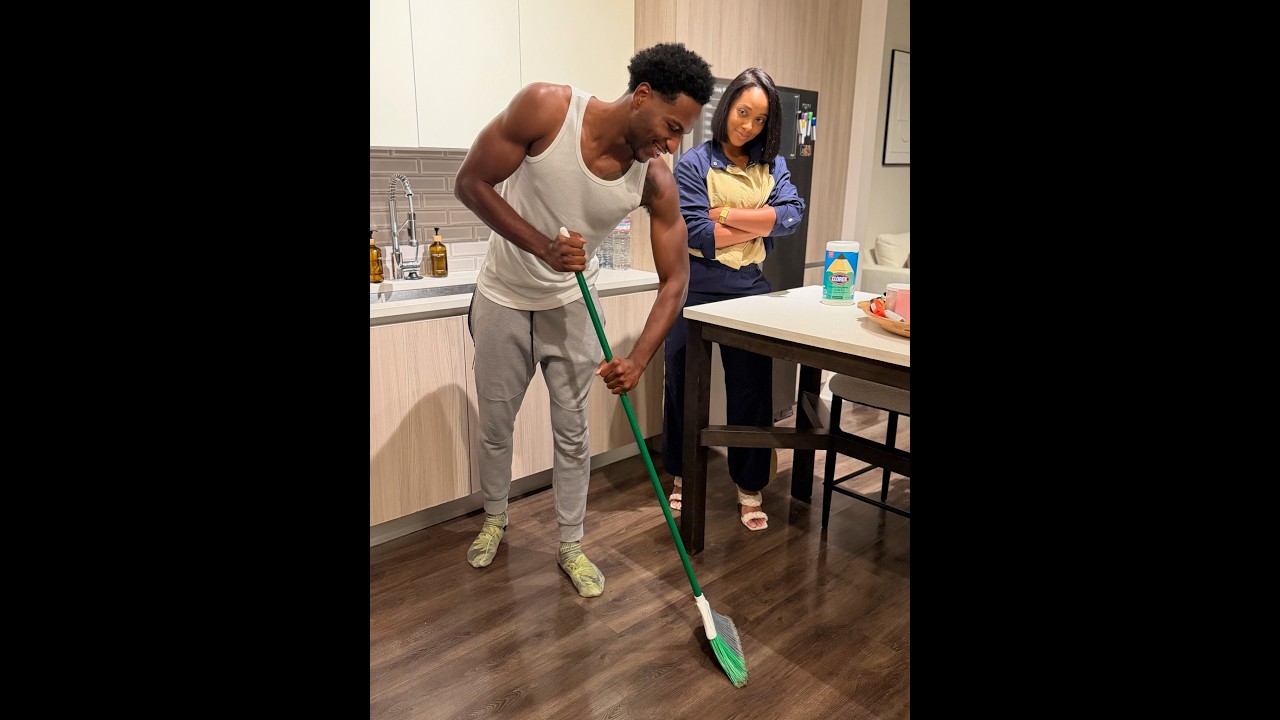 Ms. Johnson wakes up to Tre cleaning her house before she goes to work!