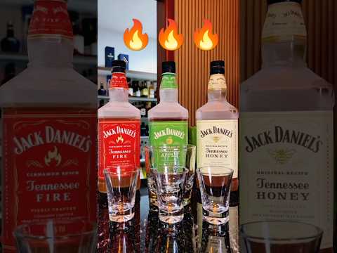 JACK DANIEL'S FIRE, APPLE, HONEY #whisky #drink #vairalvideo #jackdaniels #bar
