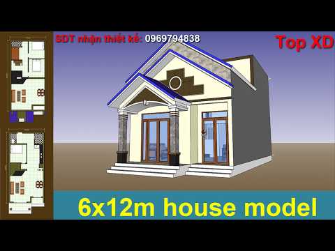 mẫu nhà 6x12m với 110m2 3 phòng ngủ | Design home 6x12m | Simple house
