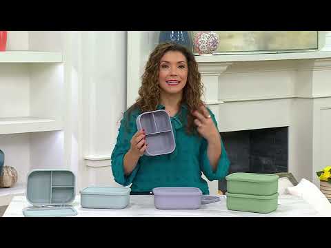 Kitchen Innovations S/2 Silicone Divided Lunch Containers on QVC