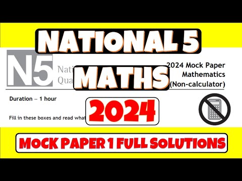 National 5 Maths 2024 Mock Paper 1 - Full Solutions!