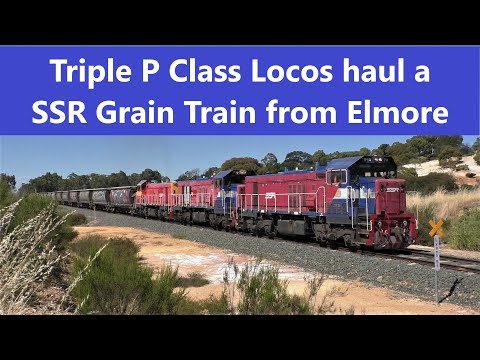 Triple P Class Locos haul a SSR Grain Train through White Hills - 14th Dec 2020