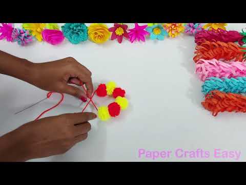 Easy Woolen Flower Making Idea with Pencil | Woolen Flowers |Paper Crafts Easy