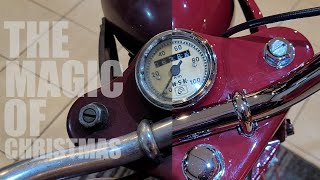 Unbelievable  christmas gift for Grandpa ! His first motorcycle completely restored!