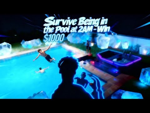 "Survive 2 Hours In ICE COLD POOL! WIN- $1000🥶"