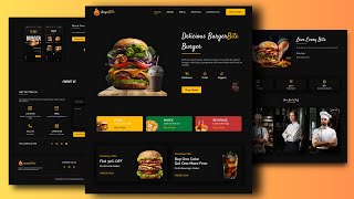 Responsive Modern Burger Website Design using HTML CSS & JavaScript (Free Source Code)