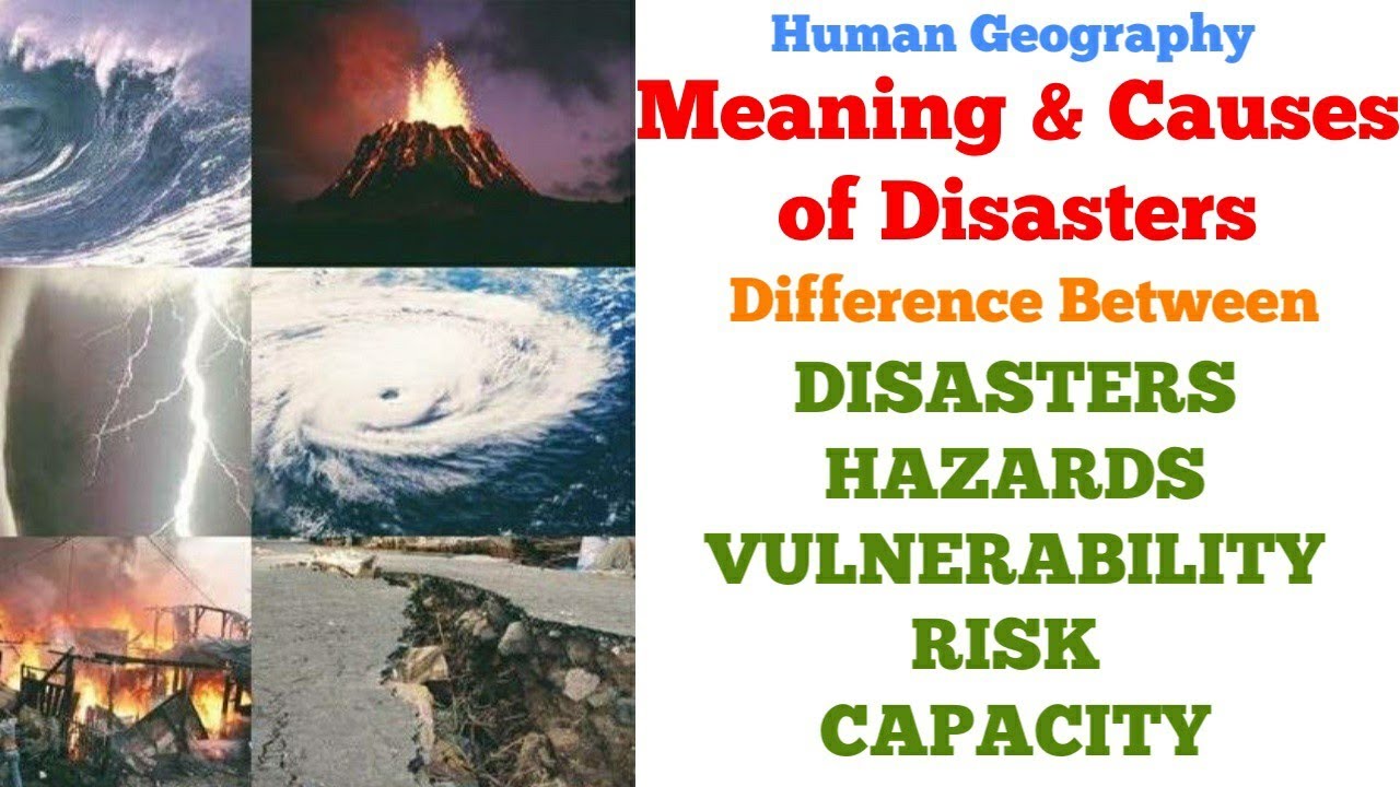 Meaning and Causes of Disasters|Difference Between Disasters,Hazards,Vulnerability,Risk and Capacity