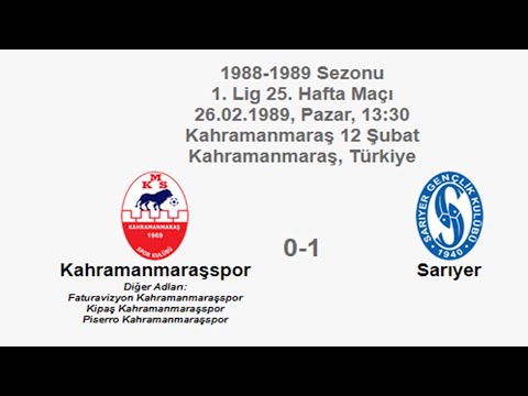 Kahramanmaraşspor 0-1 Sarıyer [HD] 26.02.1989 - 1988-1989 Turkish 1st League Matchday 25