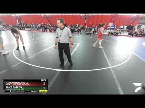 160 Lbs Cons. Round 5 - Nathan Berchtold, South St. Paul Wrestling Club Vs Jayce Barron, MN Elite