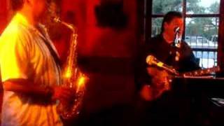 Johnny Gonzales plays sax at Donerakie's