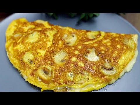 Omelett mit Pilzen und Käse. Schnell und lecker!