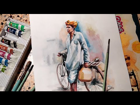 Watercolor Human Figure Painting