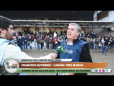 Francisco Gutierrez -  Reservado Gran Campeón Macho Angus - 134° Expo Palermo - Viernes 29/07/22